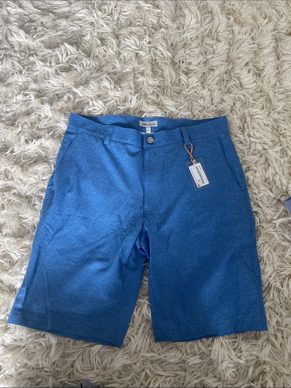 Peter Millar Men's Royal Blue Performance Flat-Front Shorts
